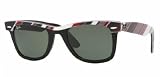 Ray Ban RB 2143 l Wayfarer ll Stripe White Red Black Top l Black Bottom l G-15XLT-47