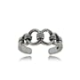 Toe Ring Silver Adjustable Ladies Solid Chain Links