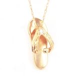14K Diamond Flip-Flop Tropical Pendant