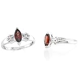 Marquise Cut Garnet Ring Sterling Silver