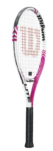 Wilson Hope Lite Strung Adult Recreational Tennis Racket (White/Pink, 4 1/4) On Sale