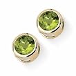 14K Yellow Gold Peridot Stud Earrings