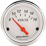 Auto Meter | 1391 2 1/16 Arctic White - Voltmeter Gauge - 8-18 Volts