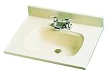 Crane Plumbing Doverstone Cultured Marble Lavatory Vanity Top with Recessed Sink with Overflow, White #8949-1