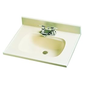 Crane Plumbing 8944-2 Doverstone Marble Lavatory Vanity Top with Recessed Sink, White
