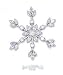 Sterling Silver High Polish 35mm CZ Snowflake Pendant