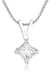 Platinum Princess Cut Diamond Solitaire Pendant (3/4 ct, G-H Color, VS2 Clarity) Platinum Princess Cut Diamond Solitaire Pendant (3/4 ct, G-H Color, VS2 Clarity)