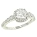 Pave/Bezel Diamond Engagement Ring .27cttw (CZ ctr)