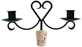 Heart Wine Bottle Stopper Topper / Taper Candle Candlebras - Wrought Iron