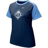 Nike Tampa Bay Rays Ladies Navy Blue-Light Blue Team Logo Raglan T-shirt