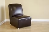 Baxton Studio Dark Brown Leather Club Chair A-71-J001-Dark Brown