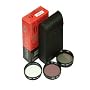 Sakar 62mm 3-Piece Polarizing Filter Kit/UV/F-DL Metal Rim with Leather Case, 15 Year Warranty