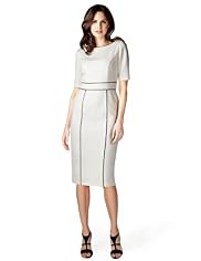 Per Una Slash Neck Monochrome Textured Shift Dress