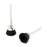 uxcell　カップブラシ　ブリストル　研磨ツール 　カップ形　ナイロン　ブラック　3mm マンドレル　2個入り