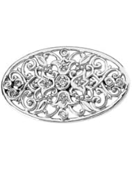 14k White-Gold 1/6 Ct Tw Diamond Brooch by US Gems