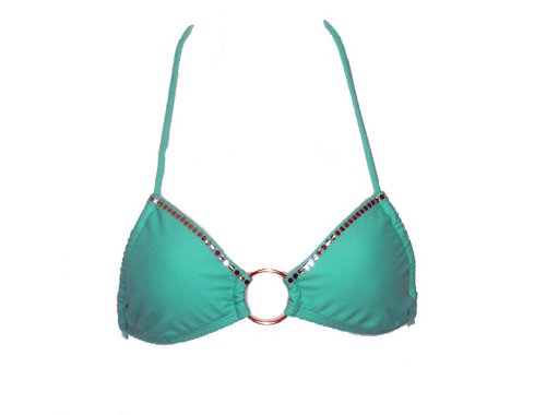 Split Teal Slide Tie Top W/gold Details (X-small)