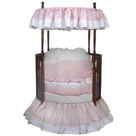 Pretty Pique Round Crib Bedding - Color Pink