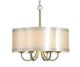 IMAGE OF Steven And Chris By Artcraft Lighting SC576 Richmond Transitional 6-Light Chandelier In Antique Brass With Cream Silk Shade
