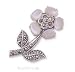 Jewelry : Sterling Silver Marcasite Flower Pin Mother Of Pearl Petals