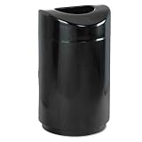 Rubbermaid Commercial Steel 30 Gallon Eclipse Open Top Waste Receptacle, Round, Black