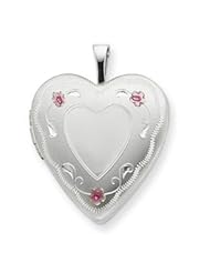 Sterling Silver 20mm Roses Heart Locket