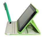 Bluecell Green PU Leather Rotatable Adjustable Stand Case Cover + Green Stylus Universal Touch Screen Pen for Kindle Fire E-Book Reader WI-FI + Free Bluecell Cable Tie