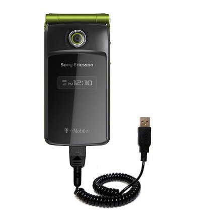 Coiled Power Hot Sync and Charge USB Data Cable w/ Tip Exchange for the Sony Ericsson TM506 - Gomadic Brand
