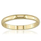 Polished 10k Gold 2mm Band, Size 6