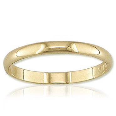 Polished 10k Gold 2mm Band, Size 6