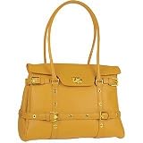 Fontanelli Camel Buckled Calf Leather Satchel Bag