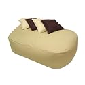 5ft Sofa Beanbag CREAM Faux Leather Classic