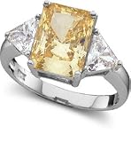 Canary Cubic Zirconia Ring - 14K White Gold