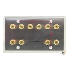 Lyndahl 5.1 Dolby Sourround Lautsprecher Wandeinbaudose 5-fach, Mehrkanal Edelstahl f�r Schalterdosen/Unterputzdosen Anschlussblende