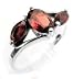 Jewelry : Red Three-Stone Garnet and Sterling Silver Ring (Size 5,6,7,8,9)