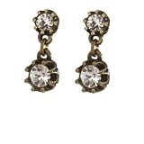 Lee Angel Light Bronze Small Crystal Single Drop Earring