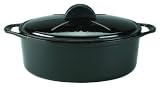 Daniel Boulud Kitchen Infiniti Cast Iron 7-Quart Oval Roaster, Black
