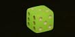 16mm Square Corner 6-sided Lemon Glow in the Dark Dice with White Pips