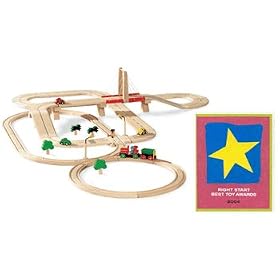 BRIO 33161 Wooden Road & Railway System: Rail & Road Tub Set