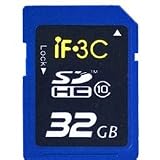 32GB SD Class 10 IF3C Professional High Speed Memory Card SDHC 32G (32 Gigabyte) Memory Card for Canon Digital Camera EOS Rebel T1i T2i EF-S 60D 450D 500D 550D 1000D XS XSi with custom formatting