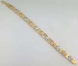 14K Yellow, White, and Rose Gold Bracelet