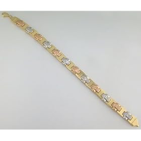 14K Yellow, White, and Rose Gold Bracelet by 