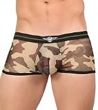 Male Power Sheer Camo Mini Pouch Short 145-160