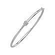 14K White Gold Diamond Bangle Bracelet - 0.03 Ct.