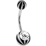 Crystalline Gem MIDNIGHT Beach Ball Belly Ring