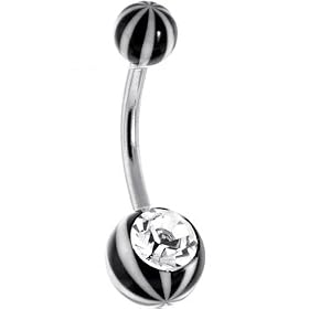 Crystalline Gem MIDNIGHT Beach Ball Belly Ring by 