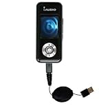 Retractable USB Cable for the Cowon iAudio U3 with Power Hot Sync and Charge capabilities - Gomadic Brand w/ TipExchange Technology