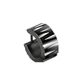 Herren Ohrring Breit Edelstahl Schwarz Silber. Einzel Creole Design Laser Cut (1 Stck.)