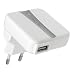 Cellular Line MP3 USB Reise Ladeger�t (1000mA, 110-240 Volt, 180� klappbarem Stecker) wei�