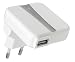Cellular Line MP3 USB Reise Ladegerät (1000mA, 110-240 Volt, 180° klappbarem Stecker) weiß