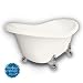 American Bath Factory B1-1600-BB-DM3-M2-15-CH-C1-LH Princess Slipper Clawfoot Bathtub in Bisque, Bal